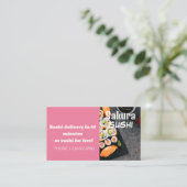 すしデリバリー割引セール 名刺 (スタンド正面)