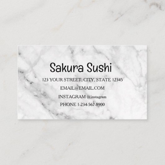 すしデリバリー割引セール 名刺 (裏面)