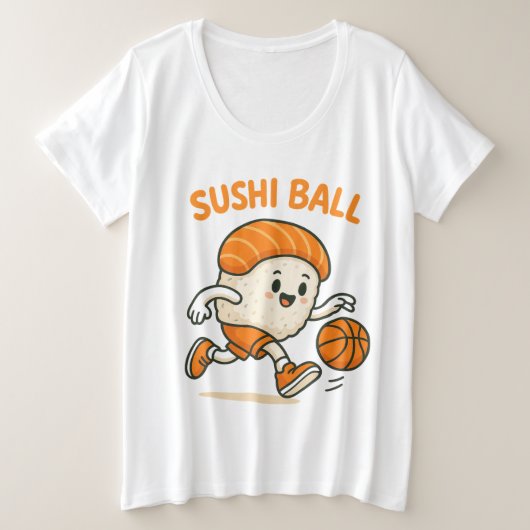すしバスケ・エネルギー プラスサイズTシャツ (デザイン正面)