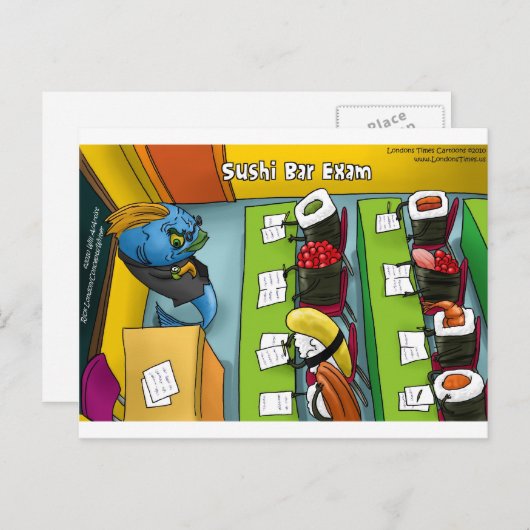 すしバーおもしろい試験Tee Mugs Giftなど ポストカード (正面/裏面)