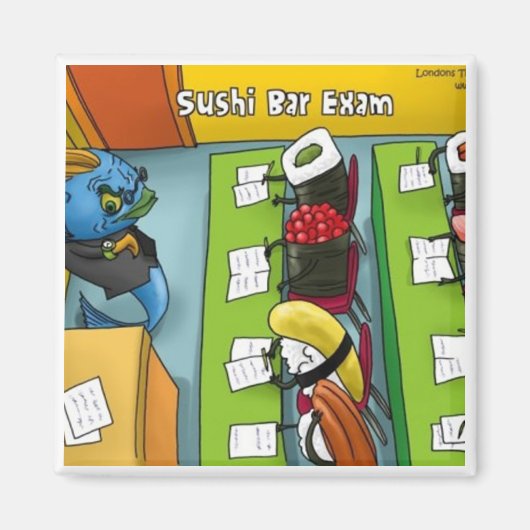 すしバー試験Tee Mugsカードギフトなど マグネット (正面)