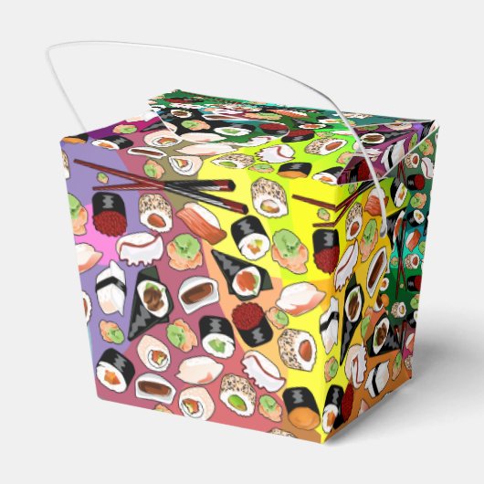 すしパターン（の模様が）ある取り出し箱 フェイバーボックス (裏面サイド)