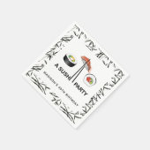 すしパーソナライズされた誕生日 スタンダードカクテルナプキン (角)