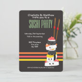 すしパーティーかわいいかわいいがパーソナライズ日本の 招待状 (スタンド正面)