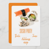 すしパーティーモダンパーティー 招待状 (正面/裏面)