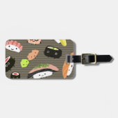 すしパーティー – かわいい刺身と転がすし ラゲッジタグ (正面横)