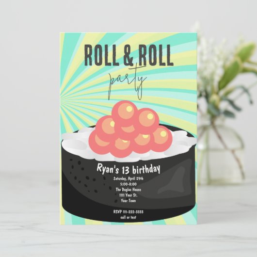 すしパーティー 招待状 (スタンド正面)