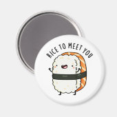 すしプリンおもしろいに会う米 マグネット (正面/裏面)