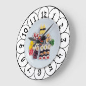 すしプレート |キッチン ラージ壁時計 (傾斜)