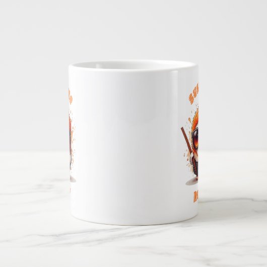 「すしメロール」 -かわいいスおもしろいシキャラクター ジャンボコーヒーマグカップ (正面)