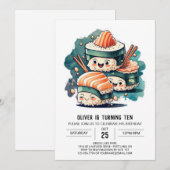 すしモダンせん誕生日 招待状 (正面/裏面)