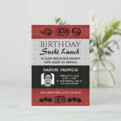 すしランチ誕生日パーティーへの招待 招待状 (スタンド正面)