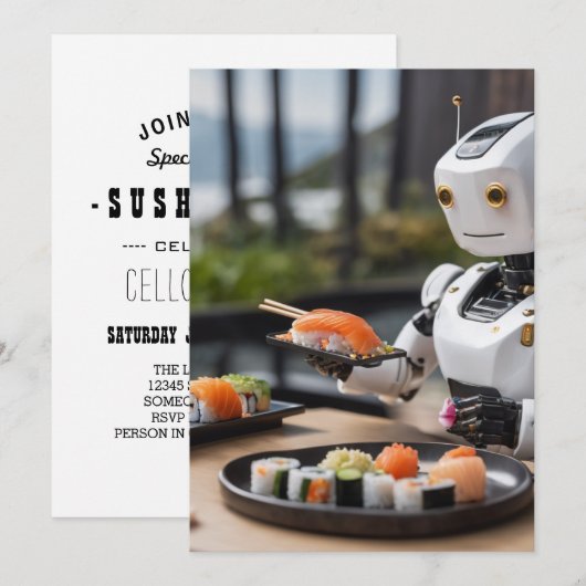 すしロボット招待 招待状 (正面/裏面)