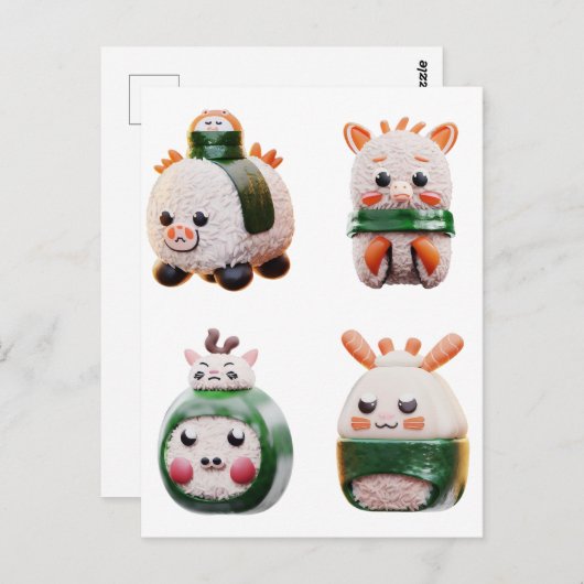 すし動物接写 ポストカード (正面/裏面)