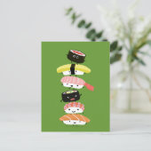 すし友だちの幸せなスタック – すしタワー ポストカード (スタンド正面)