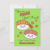 すし友達子供教室バレンタインカード サンキューカード (正面)