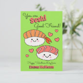 すし友達子供教室バレンタインカード サンキューカード (スタンド正面)