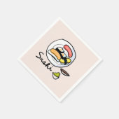 すし可愛いかわいい日本のディナーパーティー スタンダードカクテルナプキン (角)