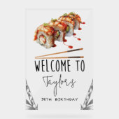 すし大人誕生日歓迎パーソナライズされた アクリルサイン (正面)