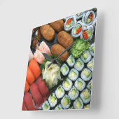 すし好日本のみ盛り スクエア壁時計 (傾斜)