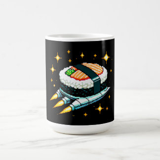 すし宇宙船ピクセ飛んでいるルアートすし転がデザイン コーヒーマグカップ