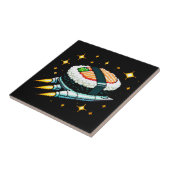 すし宇宙船ピクセ飛んでいるルアートすし転がデザイン タイル (側面)