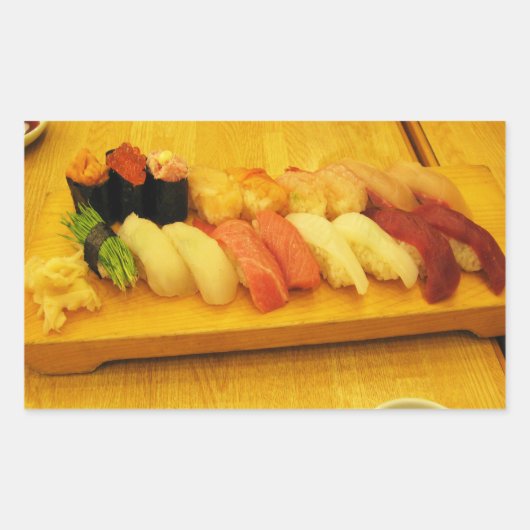 すし寿司 長方形シール (正面)