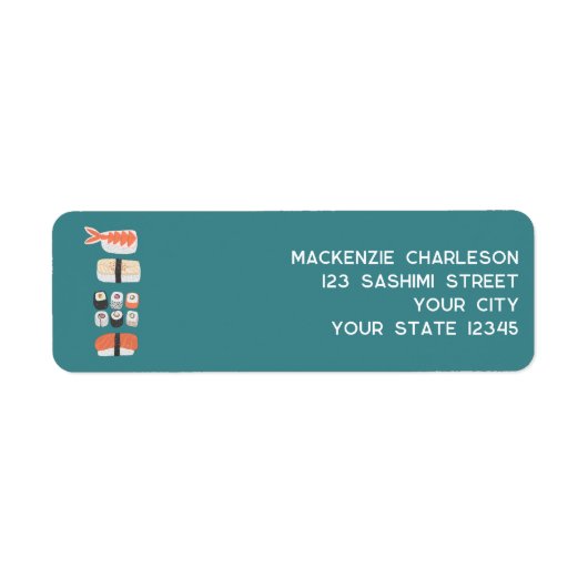 すし差出人住所 ラベル (正面)