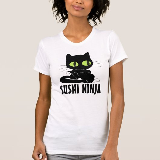 すし忍者おもしろい猫Tシャツ Tシャツ (正面)