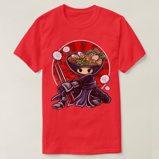 すし忍者戦士グラフィックアートデザインギフト Tシャツ (デザイン正面)