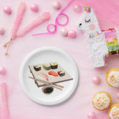 すし恋人の水彩パーティー食 ペーパープレート (パーティー)