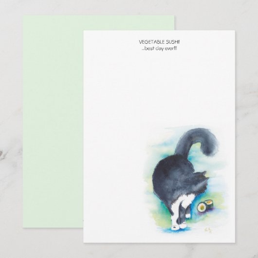 すし恋人の水彩絵札 招待状 (正面/裏面)