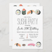すし招待寿司誕生日寿司&サキ 招待状 (正面/裏面)
