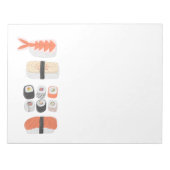 すし握り転が巻き日本の食品アート ノートパッド (正面)