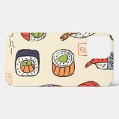 すし料理、シームレスなパターンデザイン。 Case-Mate iPhoneケース (裏面 (横))