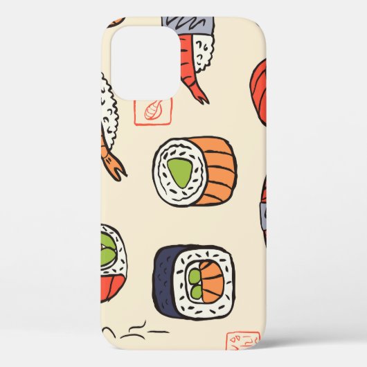 すし料理、シームレスなパターンデザイン。 Case-Mate iPhoneケース (裏面)