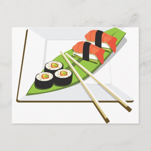 すし料理 ポストカード (正面)