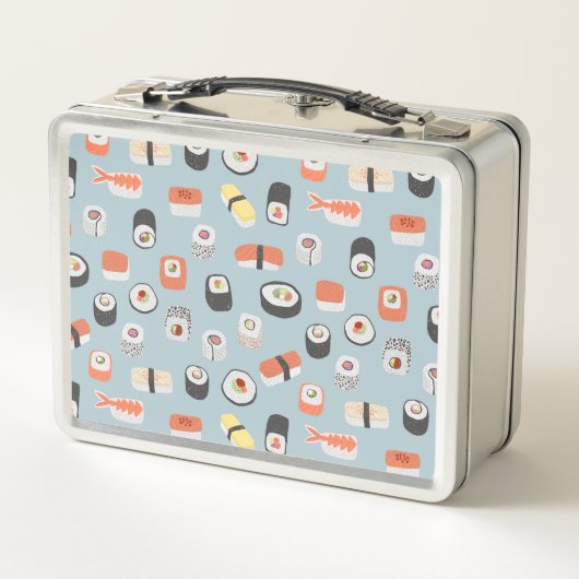 すし日本のにぎり巻き転が型 メタルランチボックス (裏面)