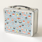 すし日本のにぎり巻き転が型 メタルランチボックス (正面)