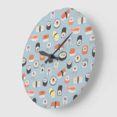 すし日本のにぎり巻き転が型 ラージ壁時計 (傾斜)