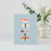 すし日本のにぎり巻き転が積み ポストカード (スタンド正面)