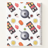 すし日本のにぎり柄レシピ本 ノートブック (裏面)