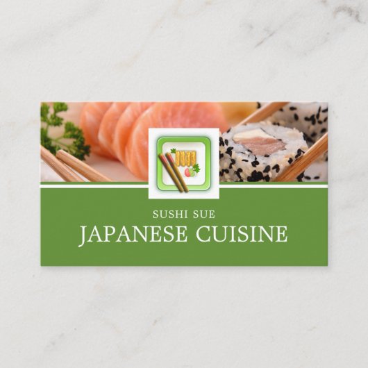 すし日本ののレストラン広告 名刺 (正面)