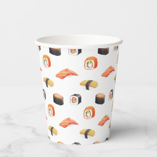すし日本のの柄 紙コップ (裏面)