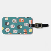 すし日本のフードアート名前をカスタムする ラゲッジタグ (正面横)