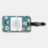 すし日本のフードアート名前をカスタムする ラゲッジタグ (裏面横)