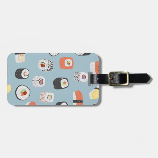 すし日本のフードアート名前をカスタムする ラゲッジタグ (正面横)