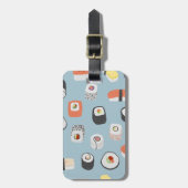 すし日本のフードアート名前をカスタムする ラゲッジタグ (正面縦)