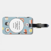 すし日本のフードアート名前をカスタムする ラゲッジタグ (裏面横)