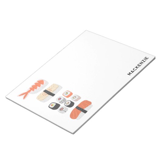 すし日本のフードアーパーソナライズされたト ノートパッド (アングル)